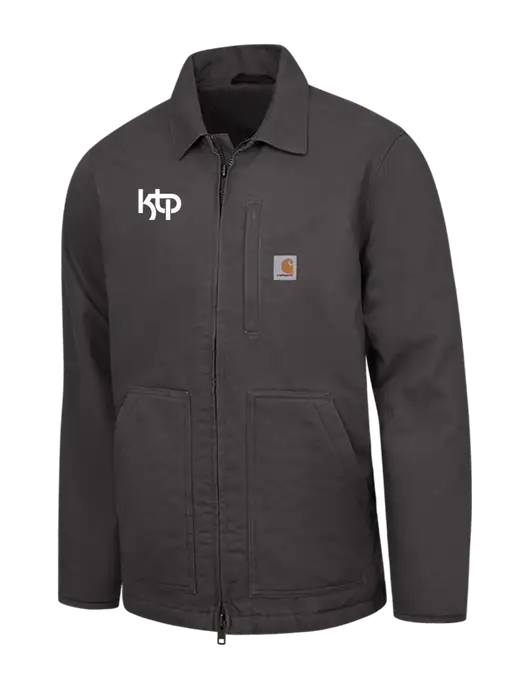 Carhartt Dark Grey Sherpa-Lined Coat w/KTP Logo