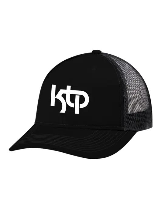 Snapback Ponytail Trucker Cap Black w/Black Mesh w/KTP Logo