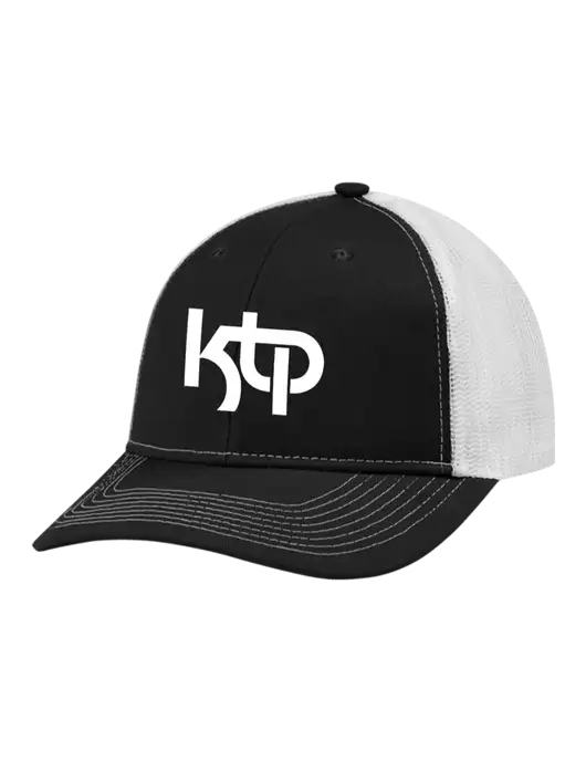 Snapback Ponytail Trucker Cap Black w/White Mesh w/KTP Logo