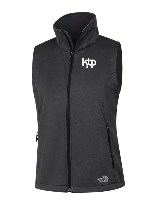 The North Face Womens Dark Grey Heather Ridgewall Soft Shell Vest  w/KTP Logo