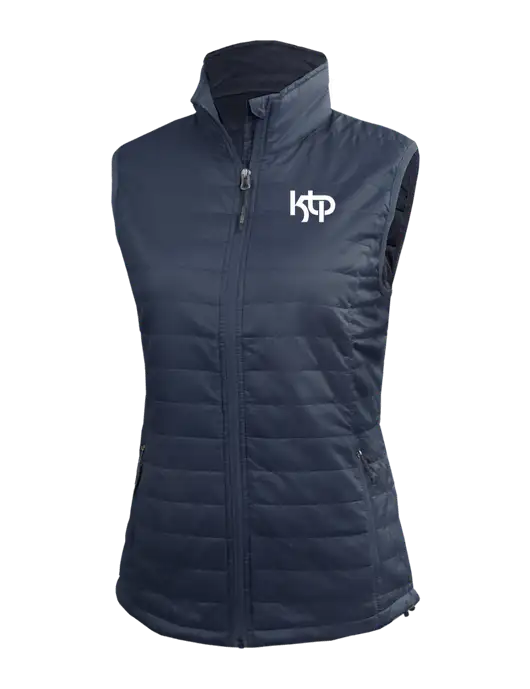 Womens Packable Navy Puffy Vest w/KTP Logo