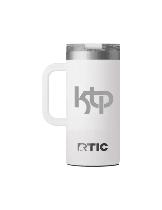 RTIC Road Trip 16 oz White Travel Mug w/KTP Logo