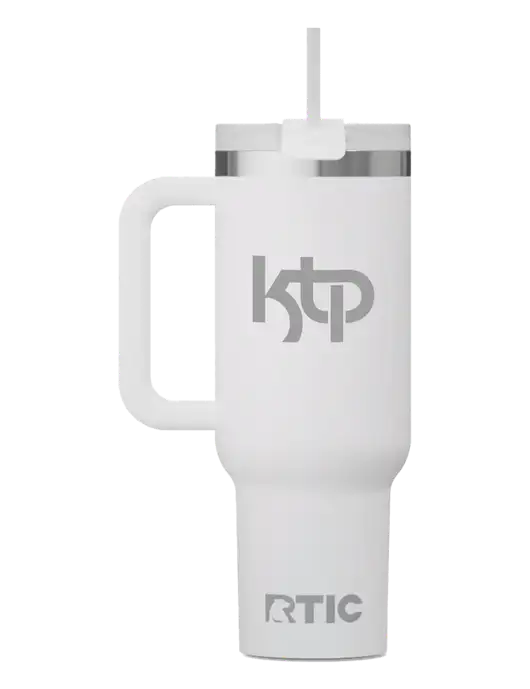 RTIC Road Trip 40 oz White Tumbler  w/KTP Logo