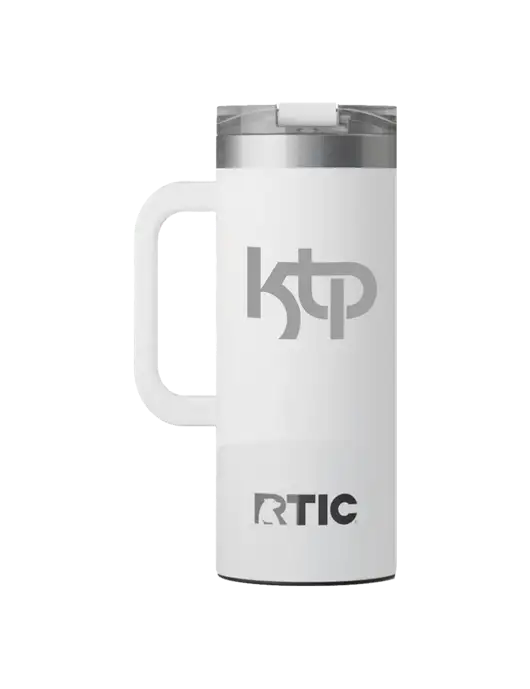 RTIC Road Trip 20 oz White Travel Mug w/KTP Logo