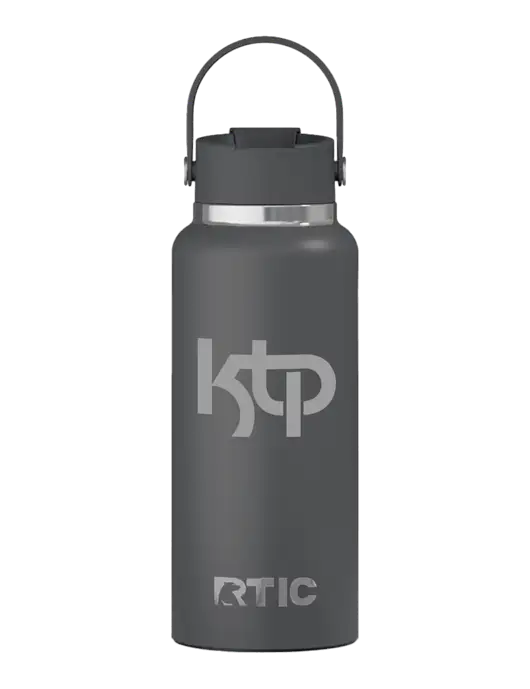 RTIC Outback 32 oz Charcoal Bottle w/KTP Logo