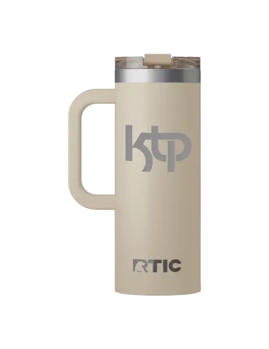 RTIC Road Trip 20 oz Tan Travel Mug w/KTP Logo