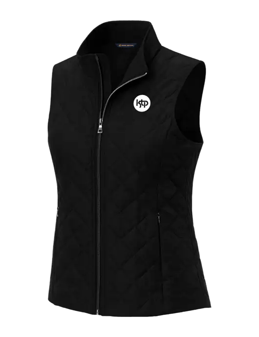 Brooks Brothers Womens Black Quilted Vest w/KTP Logo
