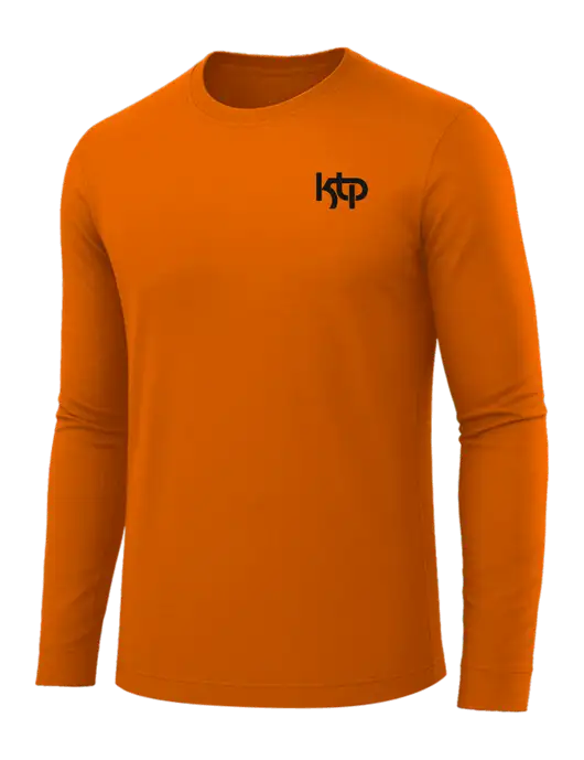 Long Sleeve Dark Orange PosiCharge Competitor Tee w/KTP Logo