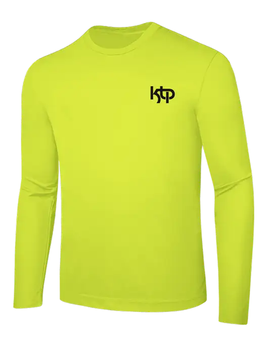 Long Sleeve Safety Yellow PosiCharge Competitor Tee w/KTP Logo