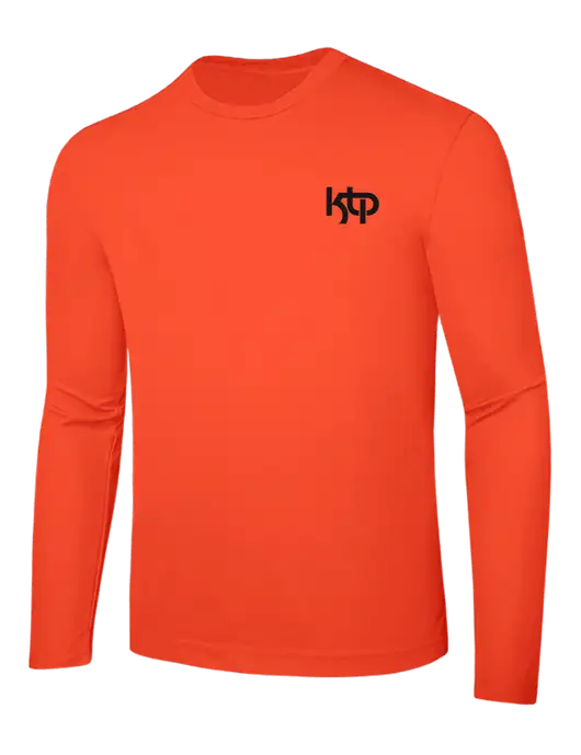 Long Sleeve Safety Orange PosiCharge Competitor Tee w/KTP Logo
