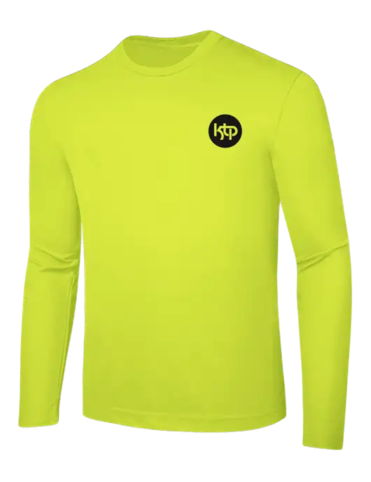 Long Sleeve Safety Yellow PosiCharge Competitor Tee w/KTP Logo