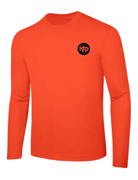 Long Sleeve Safety Orange PosiCharge Competitor Tee w/KTP Logo