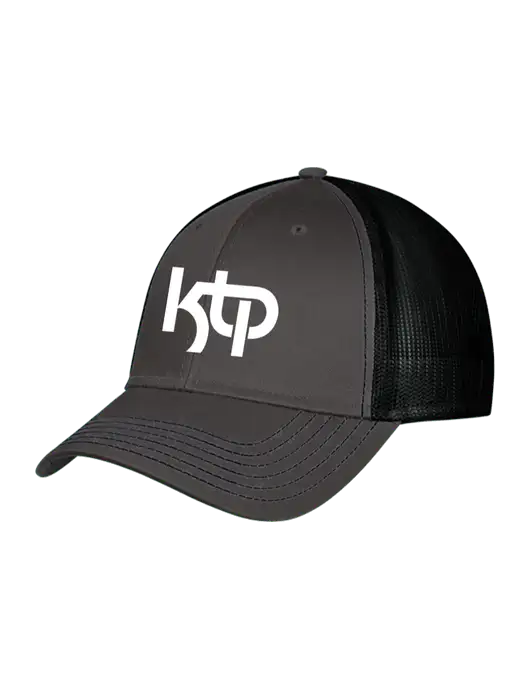 Charcoal & Black Mesh Trucker Cap Snap Back w/KTP Logo