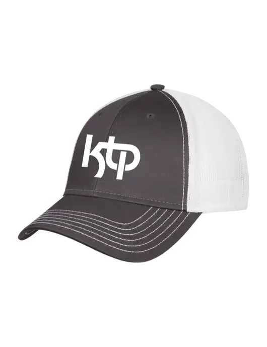 Dark Grey/White Mesh Trucker Cap Snap Back w/KTP Logo