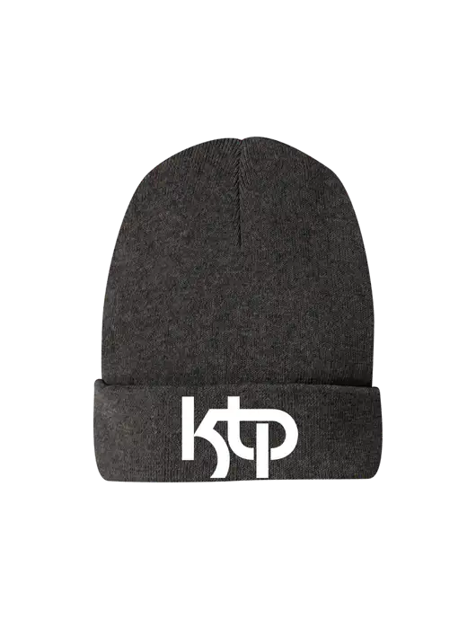 Recycled Charcoal Heather Beanie w/KTP Logo