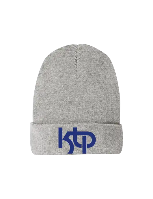 Recycled Light Heather Grey Beanie w/KTP Logo