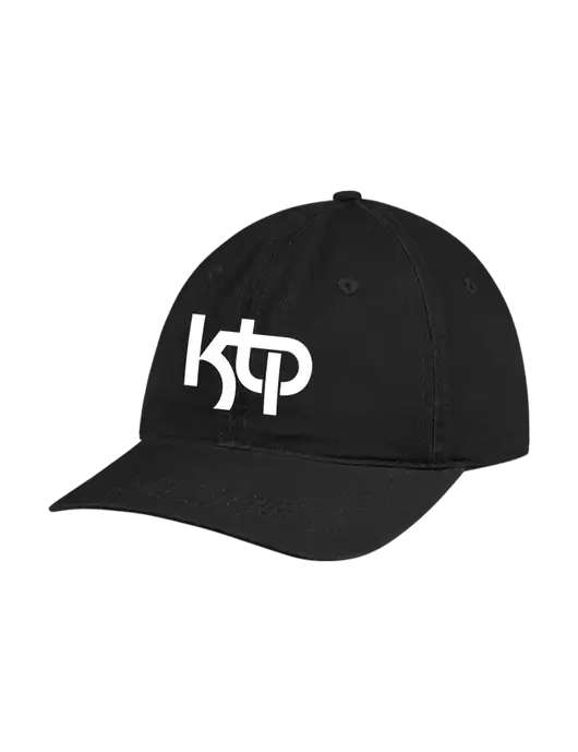 Garment Washed Unstructured Twill Black Cap w/KTP Logo