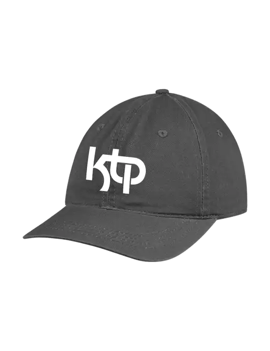 Garment Washed Unstructured Twill Charcoal Cap w/KTP Logo