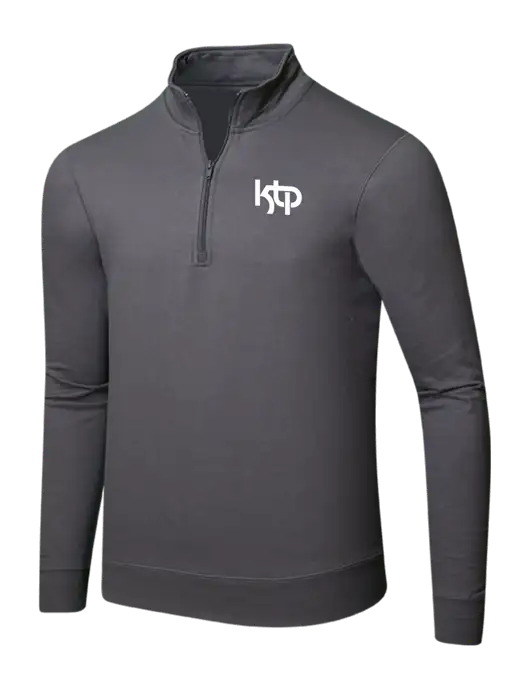 Charcoal 8.5 oz Ring Spun 1/4 Zip Pullover Sweatshirt w/KTP Logo
