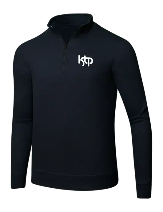 Jet Black 8.5 oz Ring Spun 1/4 Zip Pullover Sweatshirt w/KTP Logo
