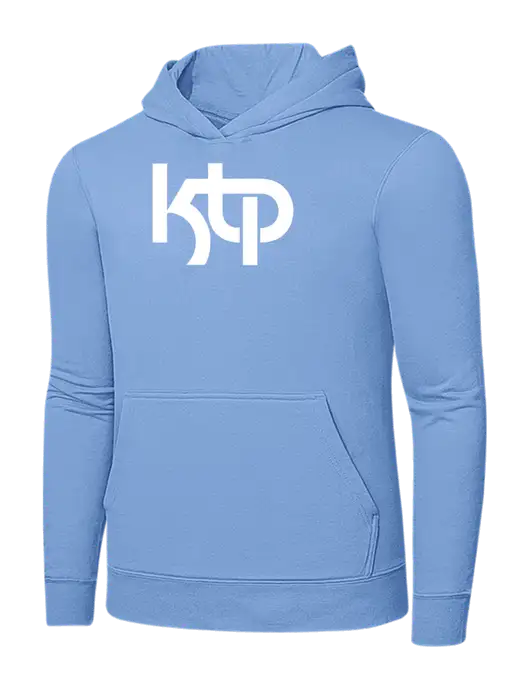 Light Blue 7.8. oz Ring Spun Hooded Sweatshirt w/KTP Logo