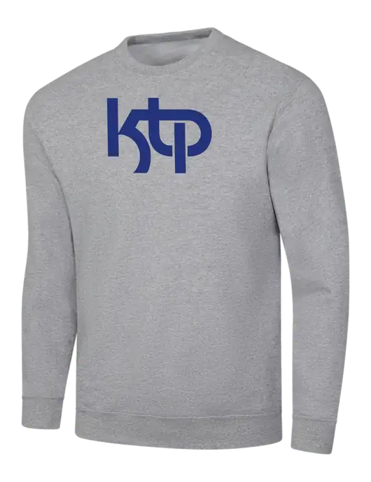 Light Grey Heather 7.8 oz Ring Spun Crew Sweatshirt w/KTP Logo