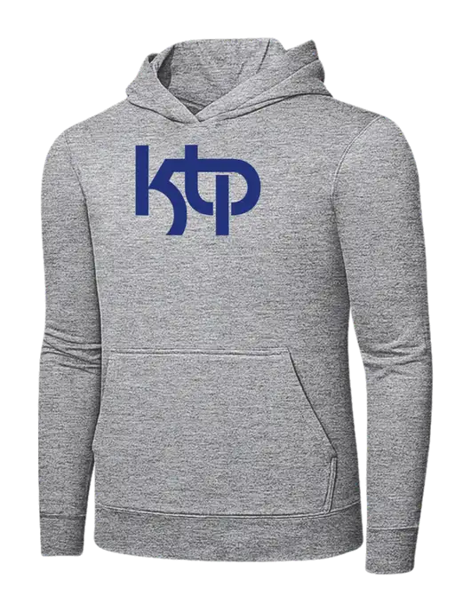 Light Grey Heather 7.8 oz Ring Spun Hooded Sweatshirt w/KTP Logo
