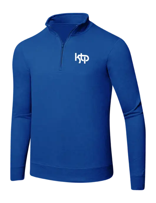 True Royal 8.5 oz Ring Spun 1/4 Zip Pullover Sweatshirt w/KTP Logo