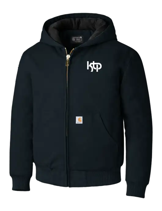 Carhartt Navy Quilted-Flannel-Lined Duck Active Jacket w/KTP Logo