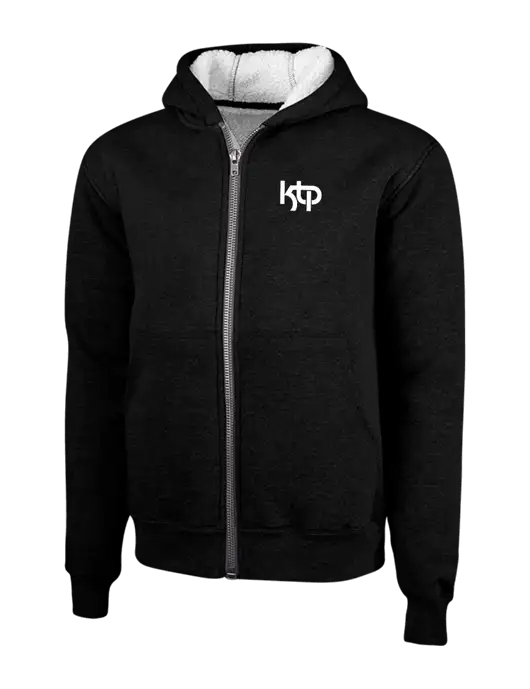 Cornerstone Black Heavyweight Sherpa Lined Hooded Fleece Jacket w/KTP Logo