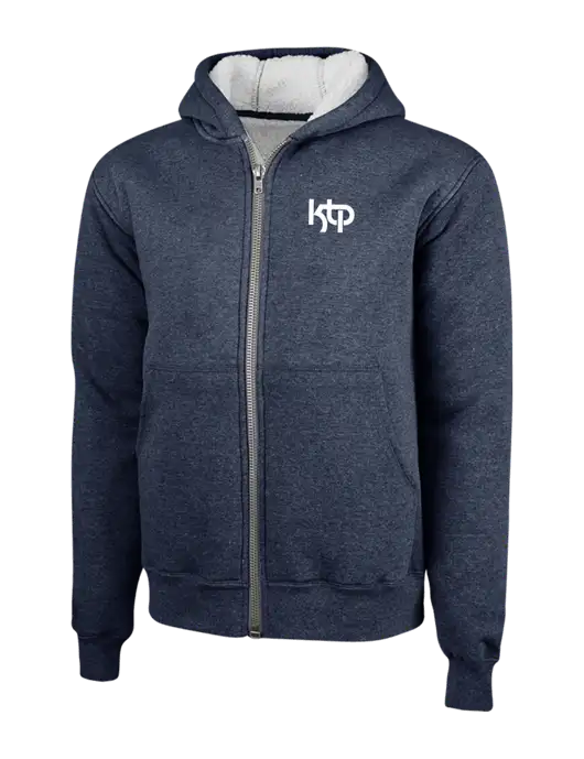 Cornerstone Navy Heavyweight Sherpa Lined Hooded Fleece Jacket w/KTP Logo