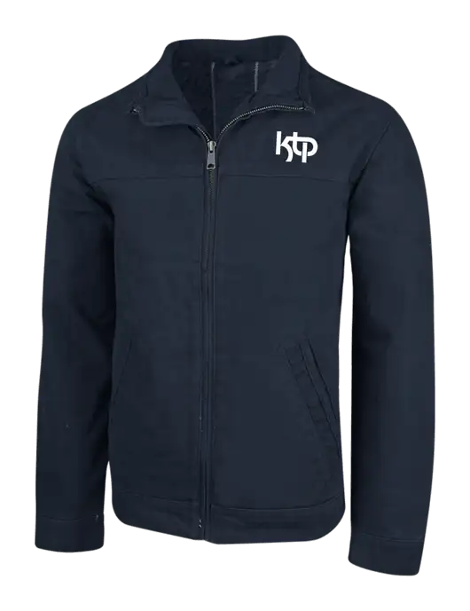 Cornerstone Navy Washed Duck Cloth Flannel Lined Work Jacket w/KTP Logo