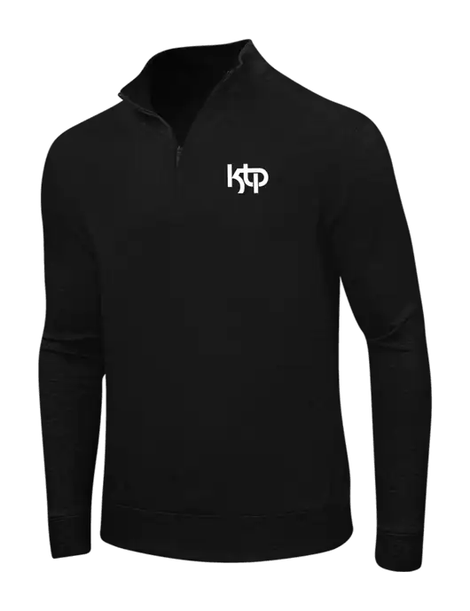 Deep Black/Charcoal Heather Interlock 1/4 Zip w/KTP Logo