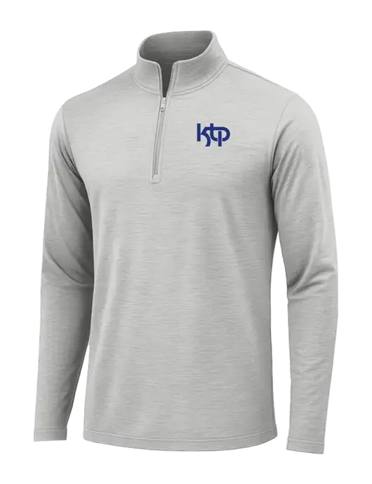 Light Grey Heather Posicharge Tri-Blend Wicking 1/4 Zip Pullover w/KTP Logo