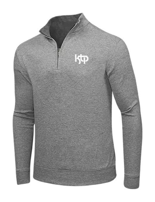 Medium Heather Grey/Charcoal Heather Interlock 1/4 Zip w/KTP Logo