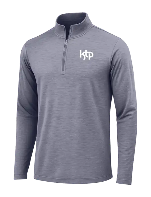 True Navy Heather Posicharge Tri-Blend Wicking 1/4 Zip Pullover w/KTP Logo