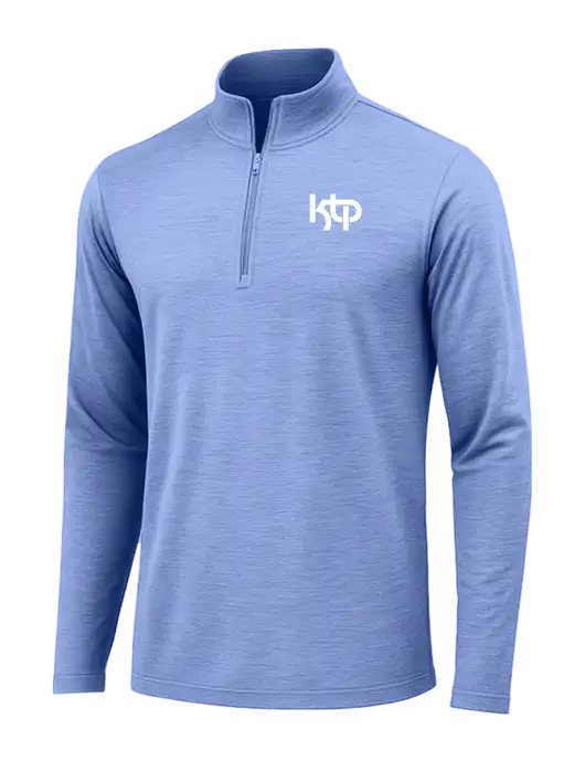 True Royal Heather Posicharge Tri-Blend Wicking 1/4 Zip Pullover w/KTP Logo