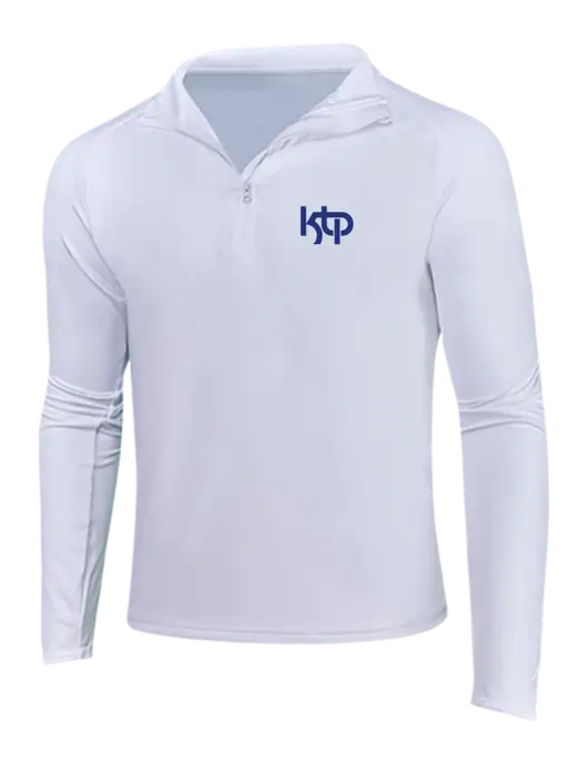 White Sport Wick Stretch 1/4 Zip Pullover w/KTP Logo
