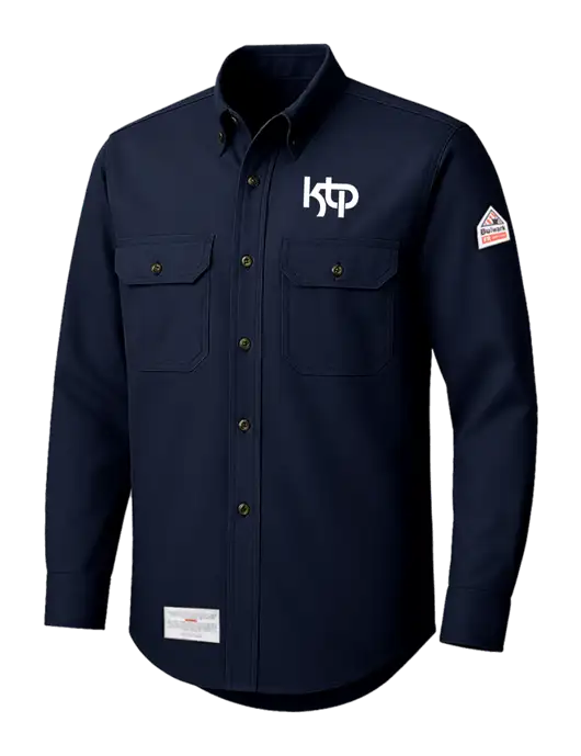 Bulwark Navy EXCEL FR ComforTouch Dress Uniform Shirt w/KTP Logo
