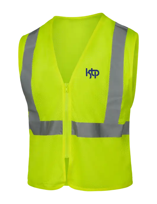 CornerStone Safety Yellow ANSI 107 Class 2 Economy Mesh Zippered Vest w/KTP Logo