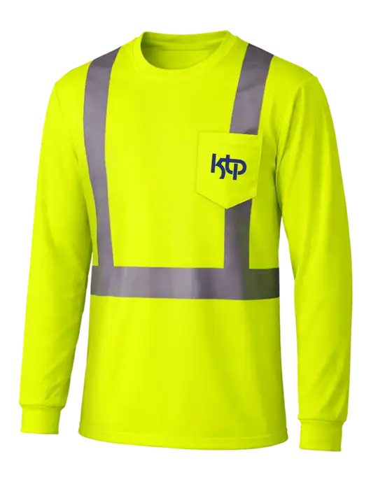 CornerStone Safety Yellow ANSI 107 Class 2 Mesh Long Sleeve Tee w/KTP Logo