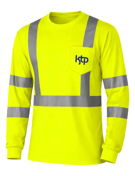 CornerStone Safety Yellow ANSI 107 Class 3 Mesh Long Sleeve Tee w/KTP Logo