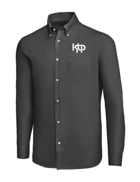 Brooks Brothers Dark Grey Wrinkle-Free Stretch Nailhead Shirt w/KTP Logo