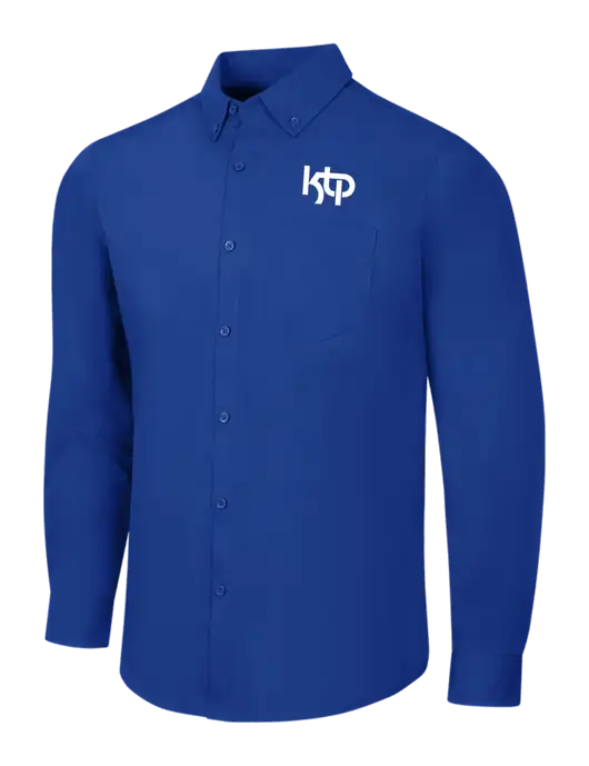 Dark Royal Long Sleeve Carefree Poplin Shirt w/KTP Logo