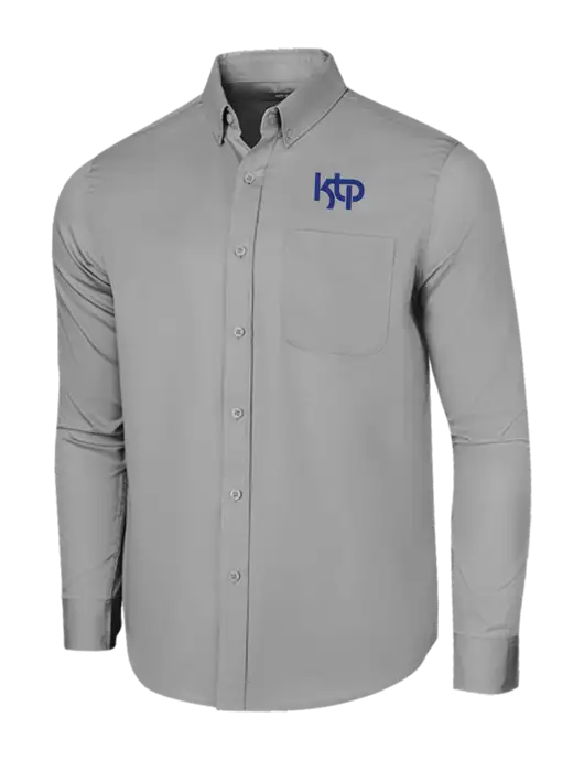 Long Sleeve Light Grey Superpro React Twill Shirt w/KTP Logo