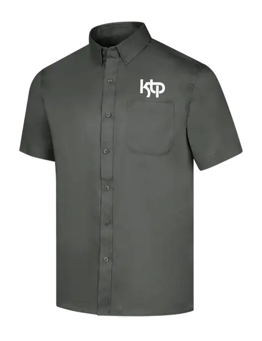 Short Sleeve Dark Grey Superpro React Twill Shirt w/KTP Logo
