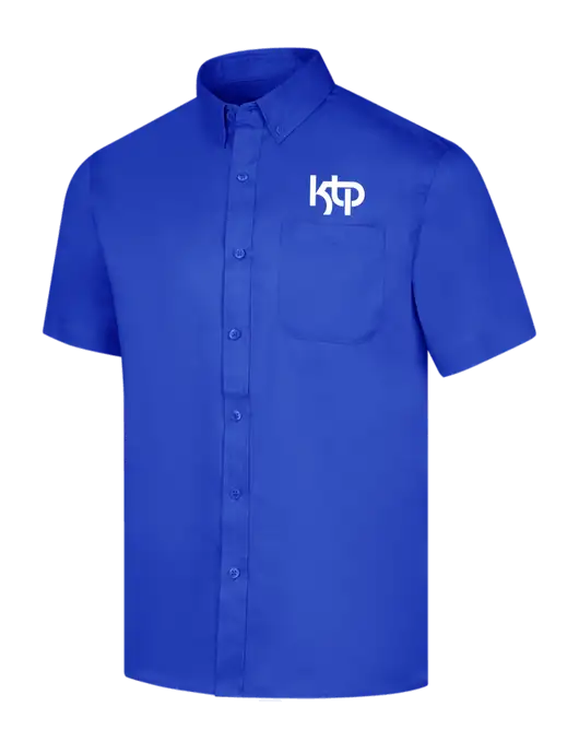Short Sleeve Dark Royal Superpro React Twill Shirt w/KTP Logo