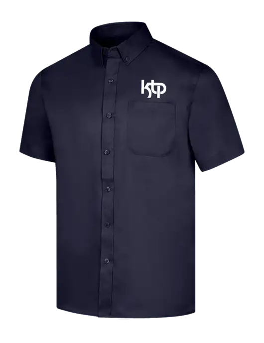 Short Sleeve Navy Superpro React Twill Shirt w/KTP Logo