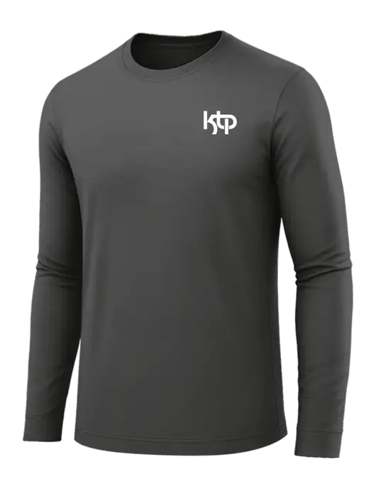 Long Sleeve Dark Grey PosiCharge Competitor Tee w/KTP Logo