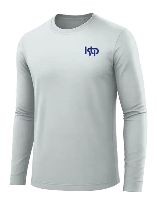Long Sleeve Light Grey PosiCharge Competitor Tee w/KTP Logo